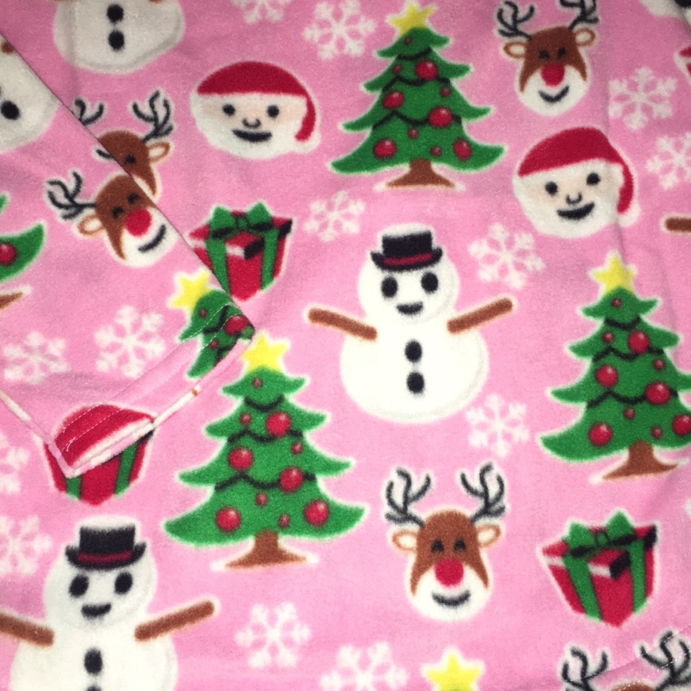NWT Children’s Place Two Piece Girl's Christmas Holiday Print Fleece Pajamas - Picture 4 of 9